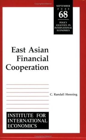 east asian financial cooperation 1st edition c randall henning 0881323381, 978-0881323382