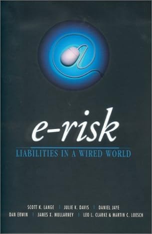 e risk liabilities in a wired world 1st edition leo l clarke ,martin c loesch ,dan erwin ,julie k davis