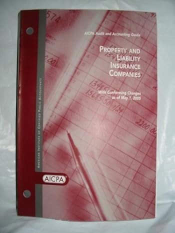 property and liability insurance companies with conforming changes as of may 1 2005 1st edition aicpa staff