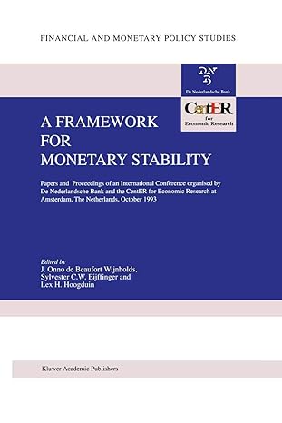 a framework for monetary stability 1st edition j onno de beaufort wijnholds ,sylvester c w eijffinger ,lex h