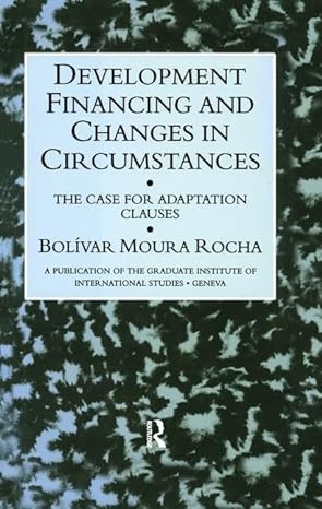 development financing and changes in circumstances the case for adaption clauses 1st edition bolivar moura