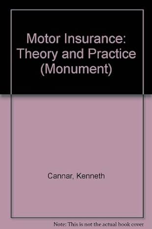 motor insurance theory and practice 1st edition kenneth cannar 0900886242, 978-0900886249