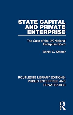 state capital and private enterprise the case of the uk national enterprise board 1st edition daniel c kramer