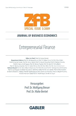 entrepreneurial finance 2010th edition wolfgang breuer ,malte brettel 3834920053, 978-3834920058