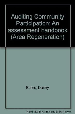 auditing community participation an assessment handbook 1st edition danny burns ,marilyn taylor 1861342713,