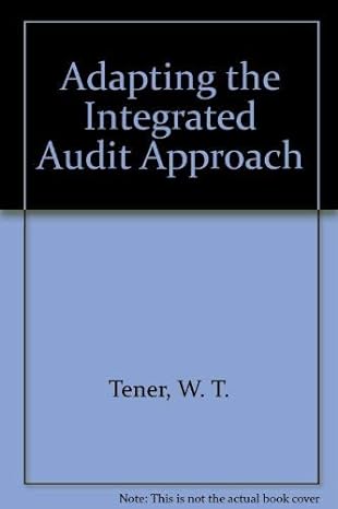 adapting the integrated audit approach 1st edition w t tener 0894132733, 978-0894132735