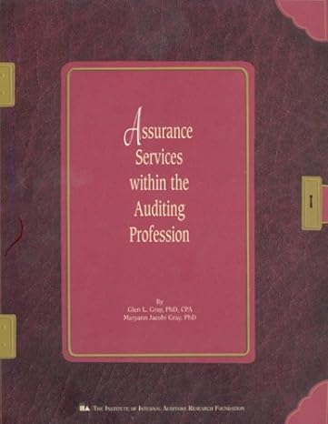 assurance services within the auditing profession 1st edition glen l gray ,maryann jacobi gray 089413437x,