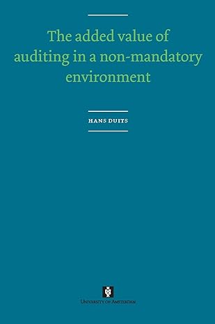 the added value of auditing in a non mandatory environment 1st edition hans duits 9056297112, 978-9056297114