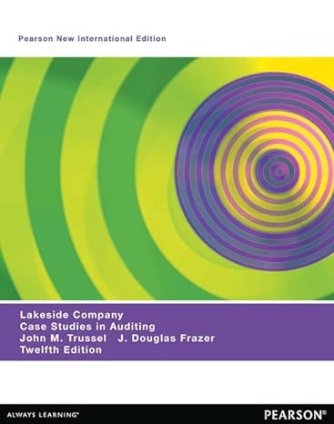 Lakeside Company Pearson New   Case Studies In Auditing