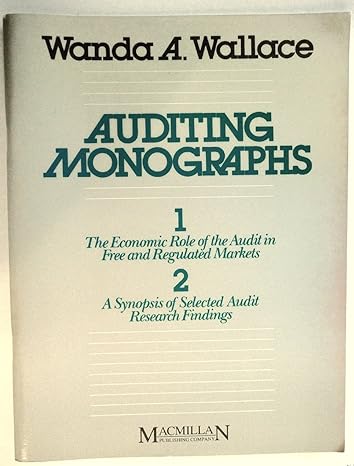 auditing monographs 1st edition wanda wallace 0024239100 ,  978-0024239105