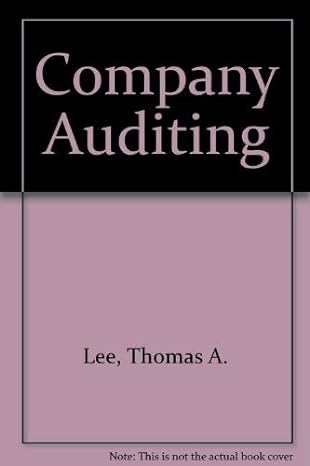 company auditing 1st edition thomas a lee 0412437201 ,  978-0412437205