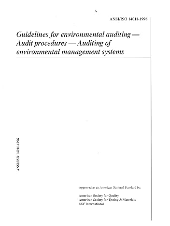 guidelines for environmental auditing audit procedures 1st edition ansi/iso 0580267105, 978-0580267109