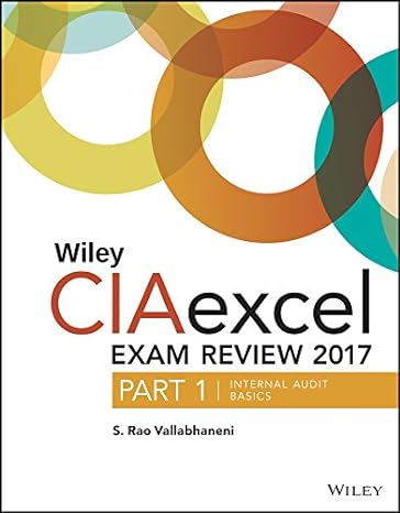 wiley ciaexcel exam review + test bank 2017 part 1 internal audit basics set 1st edition s rao vallabhaneni