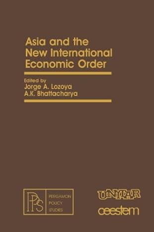asia and the new international economic order pergamon policy studies on the new international economic order