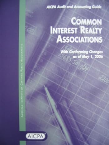 common interest realty associations with conforming changes as of may 1 2006 aicpa aicpa audit an 1st edition