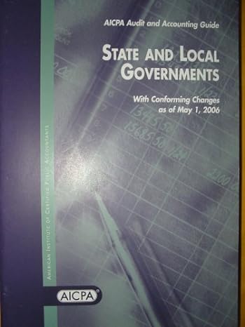 state and local governments with conforming changes as of may 1 2006 1st edition aicpa staff 0870515845,