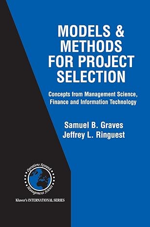 models and methods for project selection concepts from management science finance and information technology
