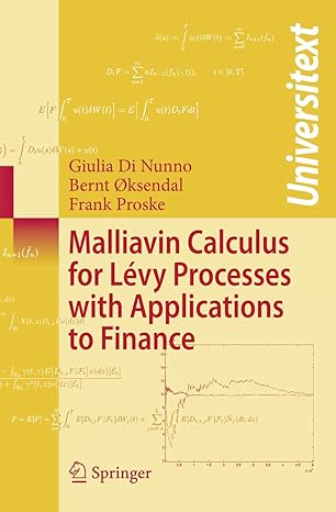 malliavin calculus for levy processes with applications to finance 1st corrected edition giulia di nunno