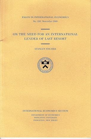 on the need for an international lender of last resort 1st edition stanley fischer 0881651273, 978-0881651270