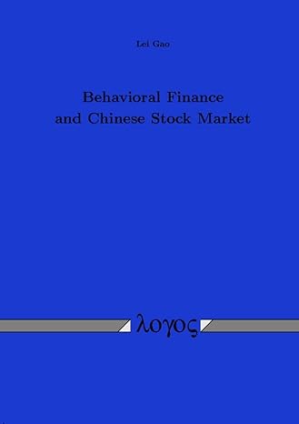 behavioral finance and chinese stock market 1st edition lei gao 3832506497, 978-3832506490