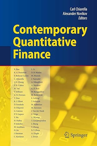 contemporary quantitative finance essays in honour of eckhard platen 2010th edition carl chiarella ,alexander