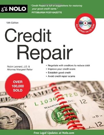 credit repair 10th edition robin leonard ,attorney margaret reiter 1413314201, 978-1413314205