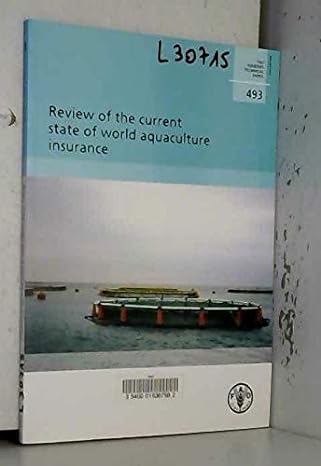 review of the current state of world aquaculture insurance 1st edition food and agriculture organization of
