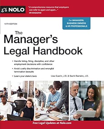 manager s legal handbook the 10th edition lisa guerin j.d. ,sachi barreiro j.d. 1413326498, 978-1413326499