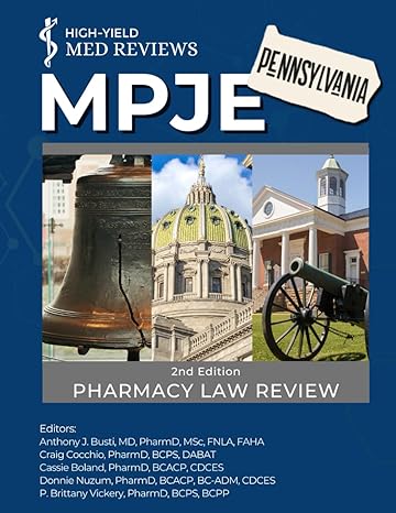 mpje pennsylvania a pharmacy law review 1st edition high yield med reviews ,anthony j busti ,craig cocchio