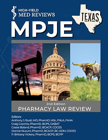 mpje texas a pharmacy law review 1st edition high yield ned reviews ,anthony j busti ,craig cocchio ,cassie