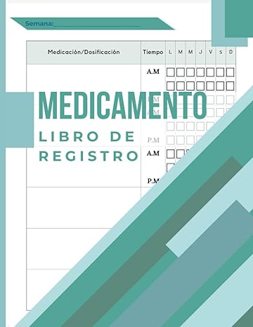 medicamento libro de registro seguimiento diario de medicamentos seguimiento de prescripciones 1st edition