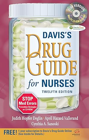 daviss drug guide for nurses + resource kit cd rom 12th edition judith hopfer deglin pharmd ,april hazard