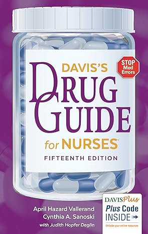 daviss drug guide for nurses 15th edition april hazard vallerand phd rn faan ,cynthia a sanoski bs pharmd