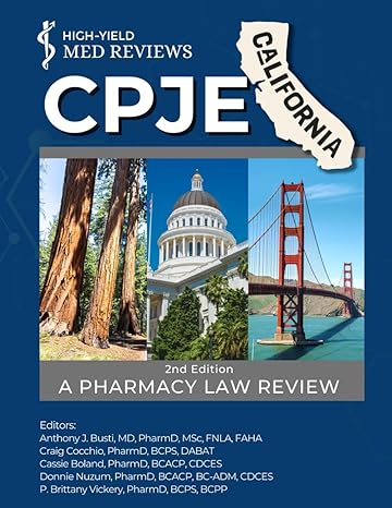 cpje california a pharmacy law review 1st edition high yield med reviews ,anthony j busti ,craig cocchio