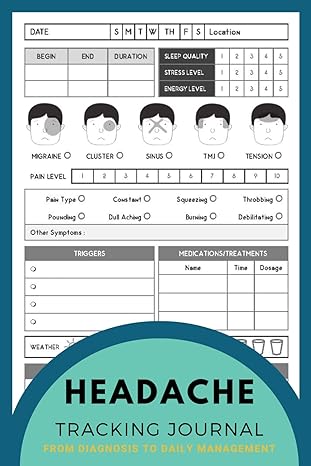 headache diary tracking treatments triggers symptoms pain levels and more for migraines and chronic headaches