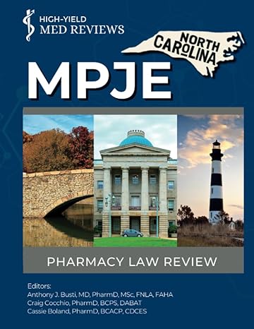 mpje north carolina a pharmacy law review 1st edition high yield med reviews ,anthony j busti ,craig cocchio