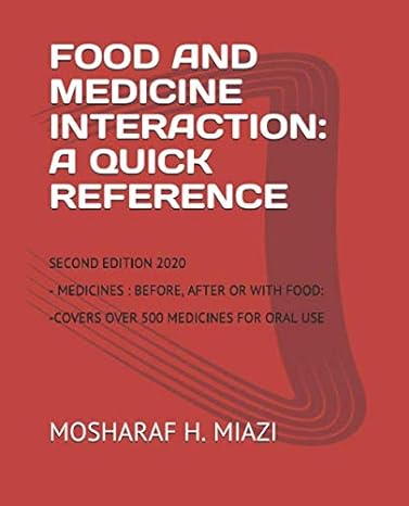 food and medicine interaction a quick reference   2020 2nd edition mosharaf h miazi 1657920488, 978-1657920484