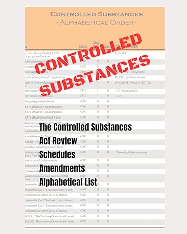controlled substances the controlled substances act review and alphabetical list of substances 1st edition