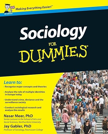 sociology for dummies 1st edition nasar meer ,jay gabler 111999134x, 978-1119991342