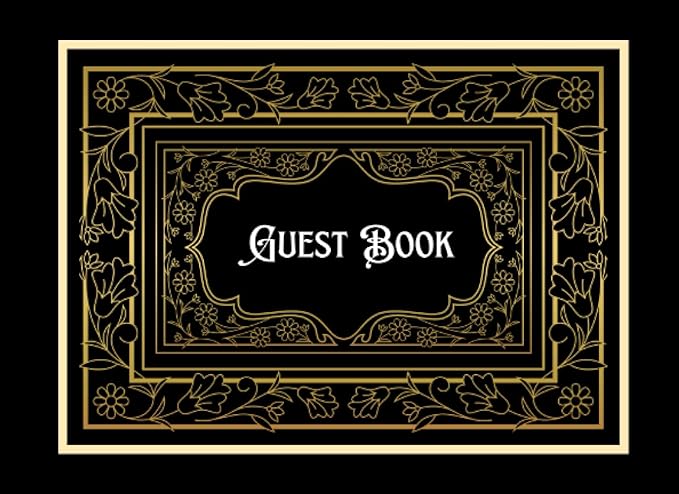 lined guest book black guestbook for visitors to sign in for wedding graduation retirement celebration of