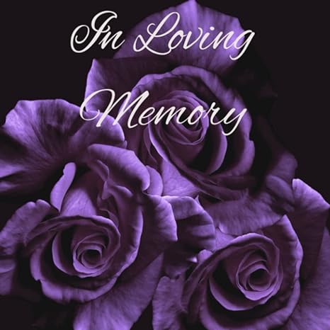 purple roses in loving memory funeral guest book for memorial service celebration of life guest book for