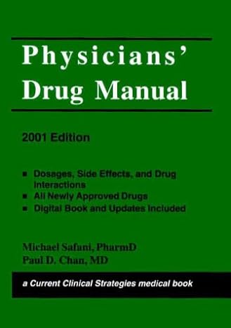 physicians drug manual 2001st edition michael safani 1881528960, 978-1881528968