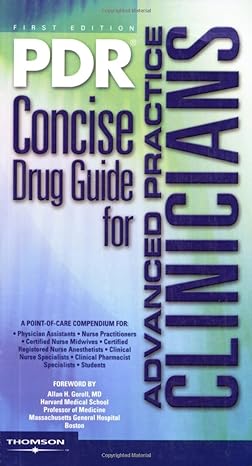 pdr concise drug guide for advanced practice clinicians 0th edition thomson healthcare 1563636778,
