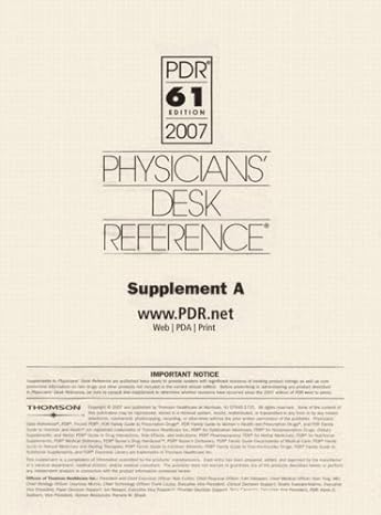 physicians desk reference 2007 supplement a supplement supplement edition pdr staff 1563635984, 978-1563635984