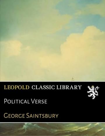 political verse 1st edition george saintsbury b01eiww1vg