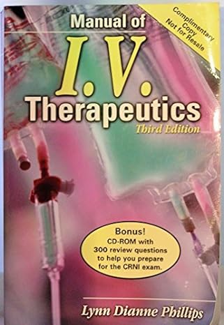 manual of i v therapeutics 3rd edition lynn dianne phillips 0803608721, 978-0803608726