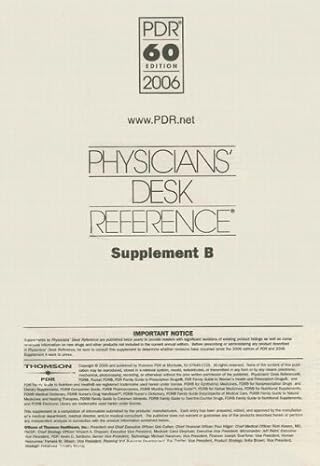 physicians desk reference 2006 supplement b 60th edition pdr 1563635356, 978-1563635359