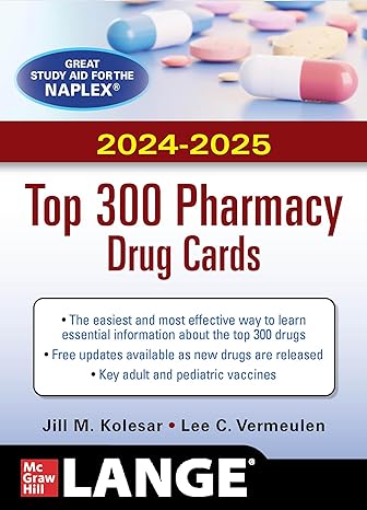 mcgraw hills 2024/2025 top 300 pharmacy drug cards 7th edition jill kolesar ,lee c vermeulen 1264277849,