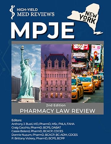 mpje new york a pharmacy law review 1st edition high yield med reviews ,anthony j busti ,craig cocchio
