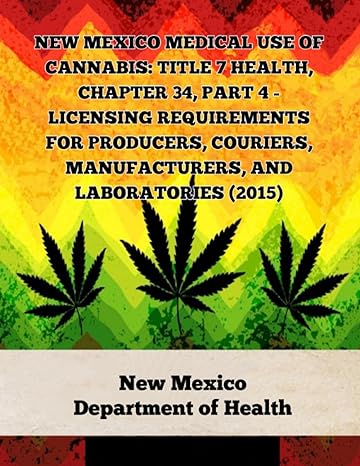 New Mexico Medical Use Of Cannabis Title 7 Health Chapter 34 Part 4 Licensing Requirements For Producers Couriers Manufacturers And Of Marijuana Laws In The United States